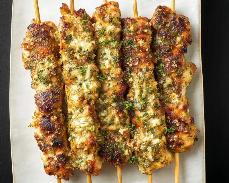 Ranch Garlic Parmesan Chicken Skewers