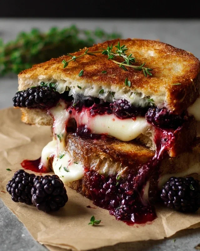 Blackberry Balsamic and Brie Grilled Cheese