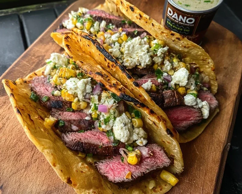 Grilled Elote Steak Tacos