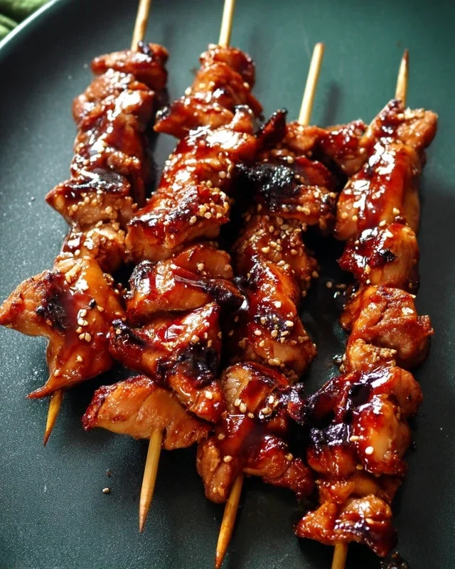 Sticky Bourbon Extract Extract Chicken Skewers