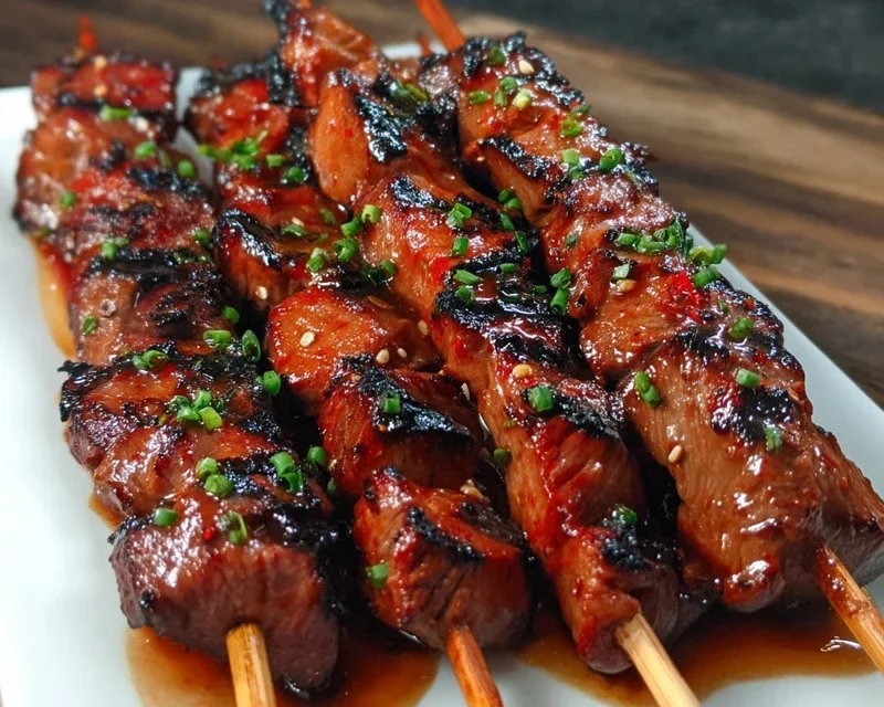BBQ Beef Skewers with Filipino BBQ Marinade