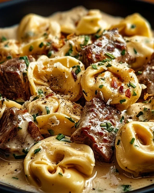 Cracked Garlic Steak Tortellini in Creamhouse Sauce Bliss