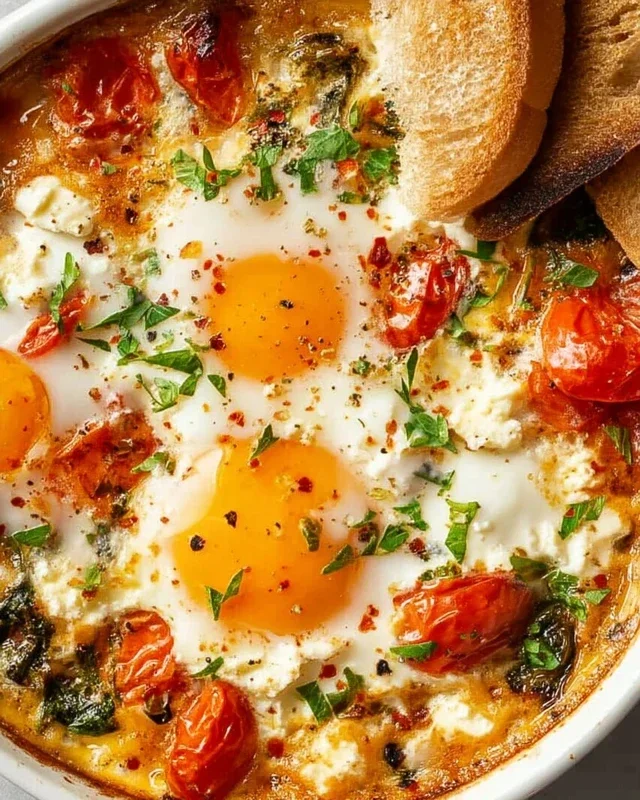 Baked Feta Eggs