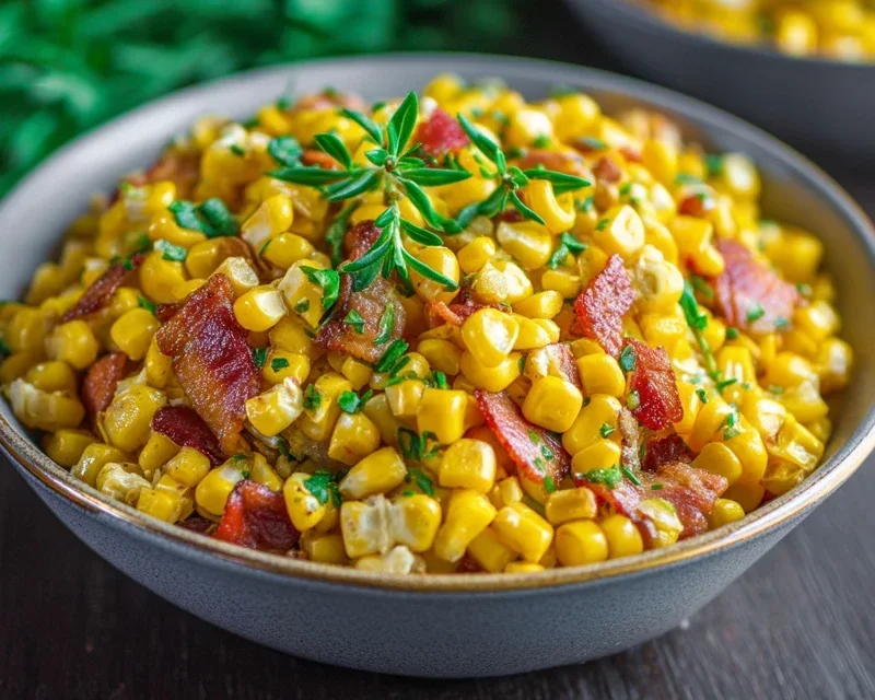 Fresh Corn and Beef Beef Bacon Side Dish