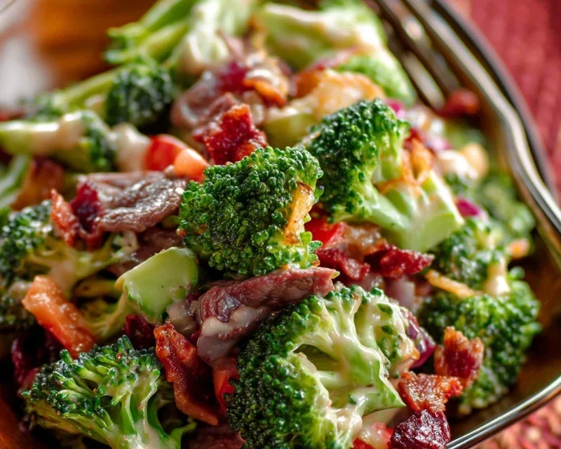 Broccoli Salad with Beef Beef Bacon Recipe