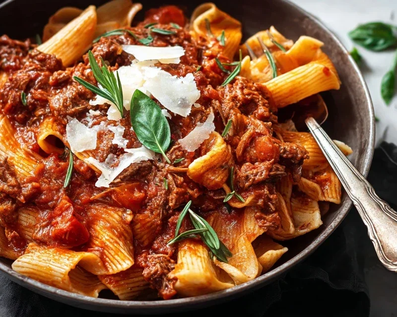 Beef Pasta in Tomato Sauce {Beef Ragu Pasta}