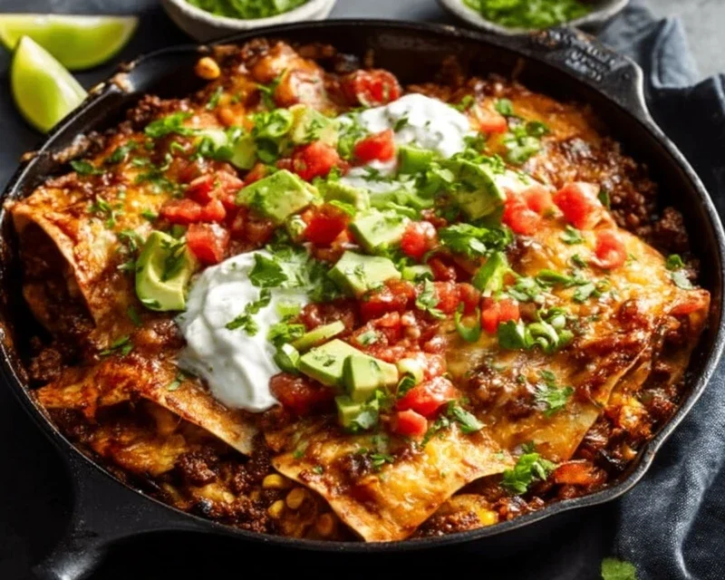 Beef Skillet Enchiladas