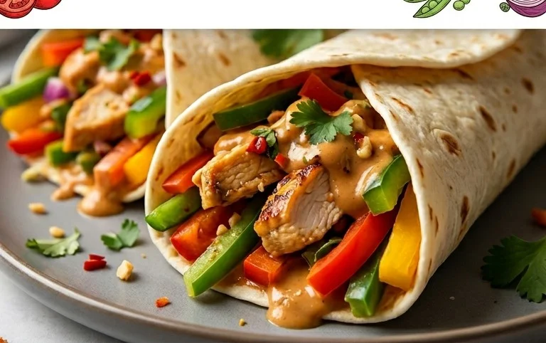 Thai Peanut Chicken Wraps