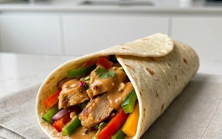 Thai Peanut Chicken Wraps