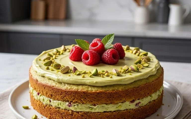Pistachio Raspberry Cake