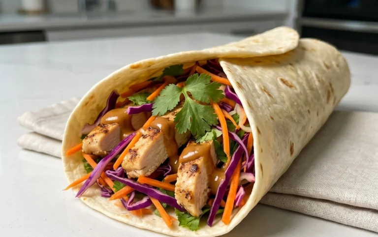 Thai Chicken Wrap with Crunchy Asian Slaw