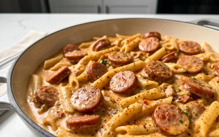One-Pot Creamy Spicy Cajun Sausage Pasta