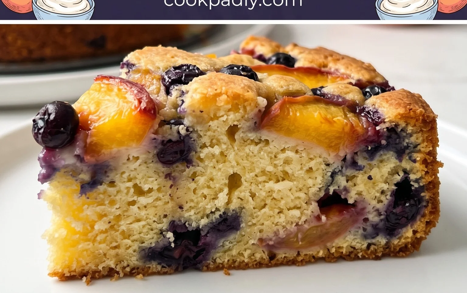 Peach and Blueberry Greek Yogurt Cake