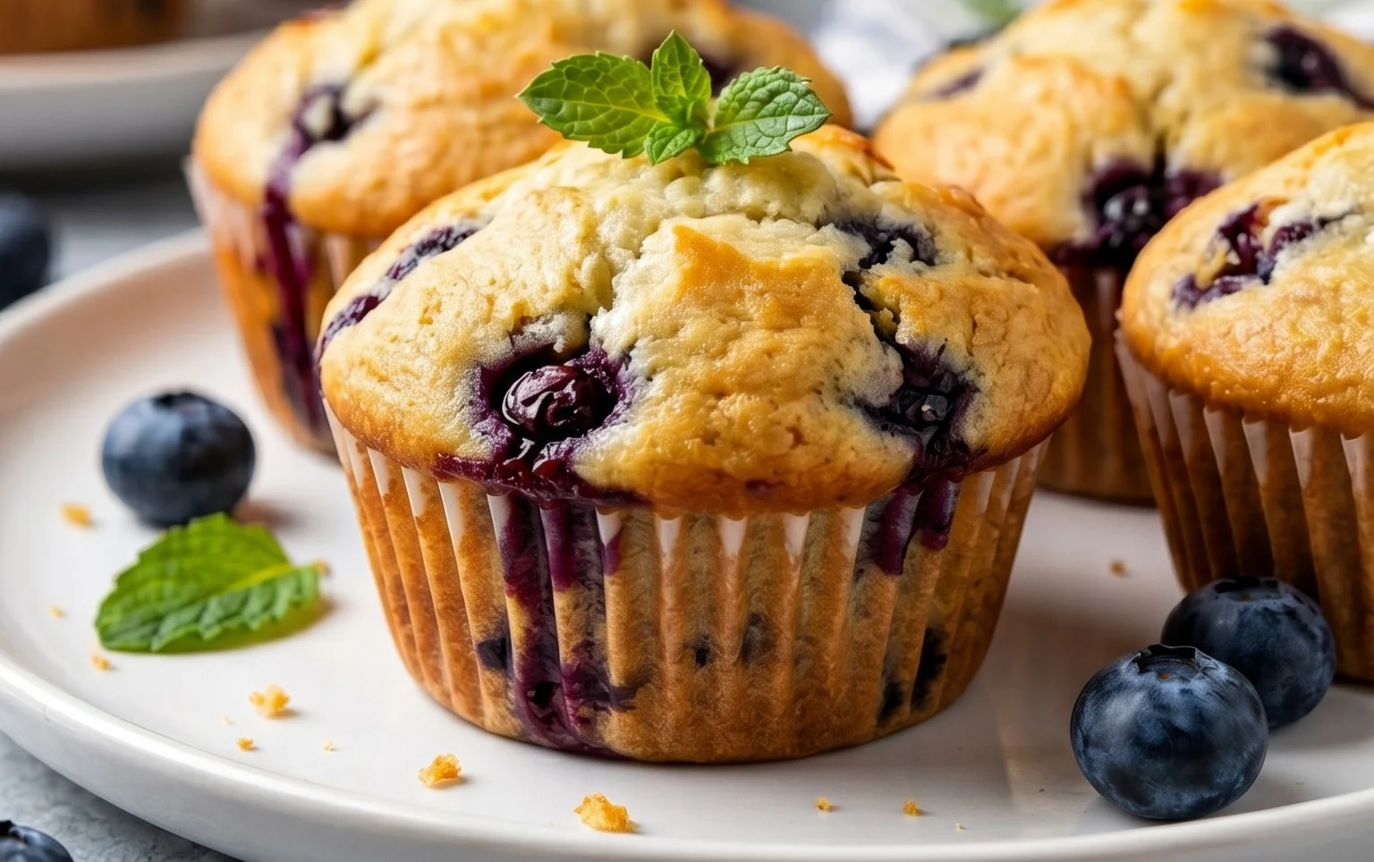 Sour Cream Blueberry Muffins