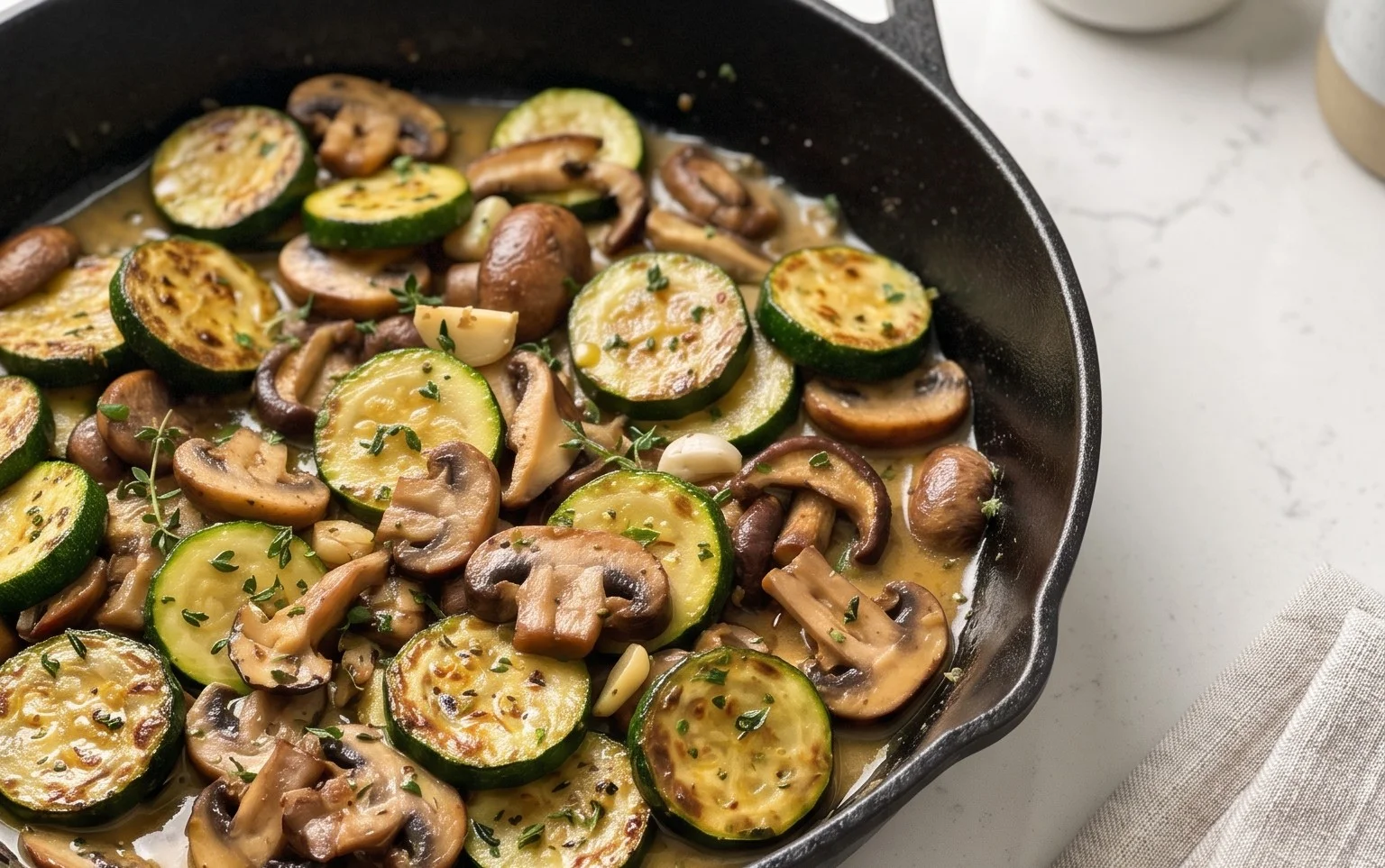 Skillet Zucchini and Mushrooms