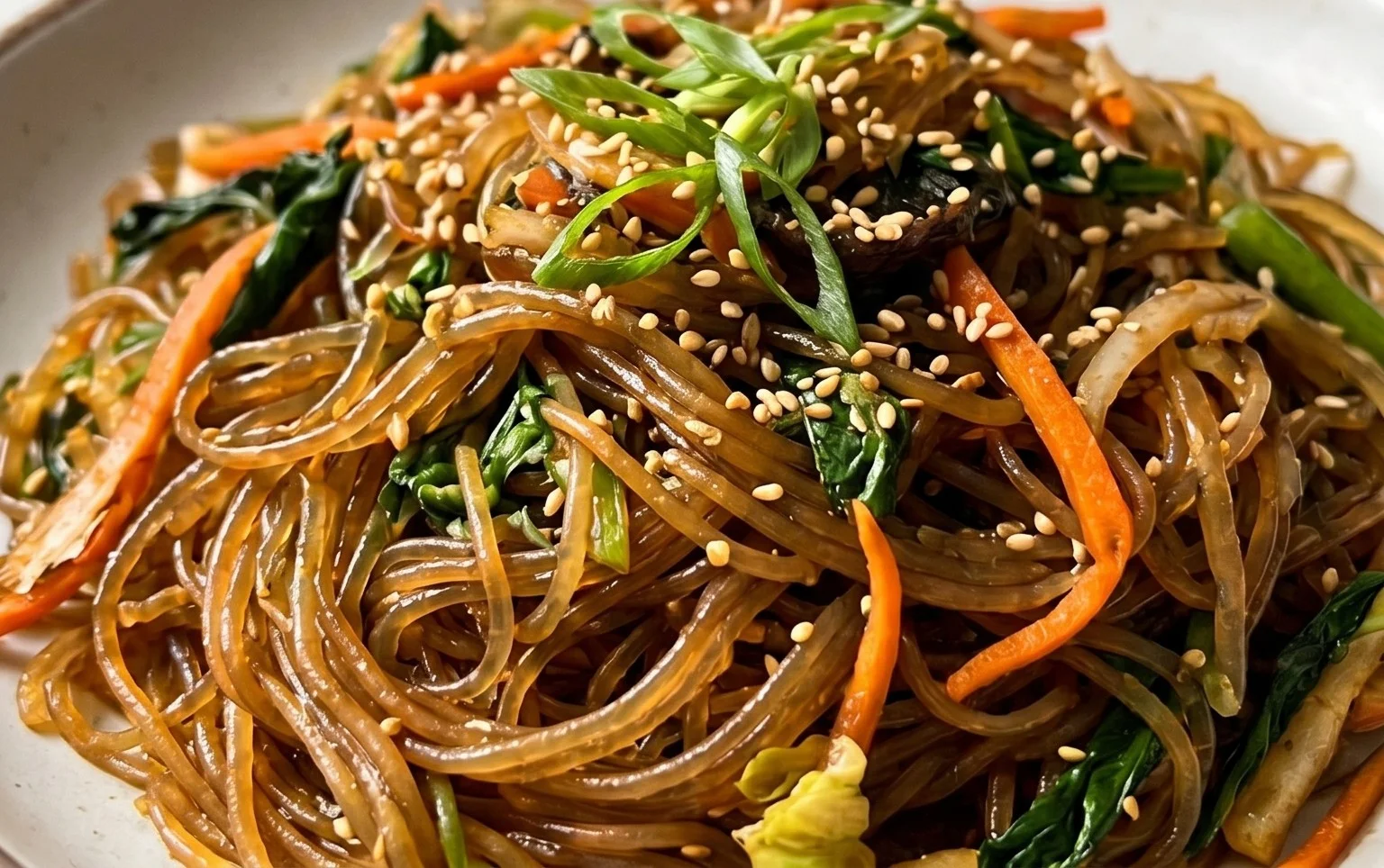Japchae (Korean Glass Noodle Stir Fry)