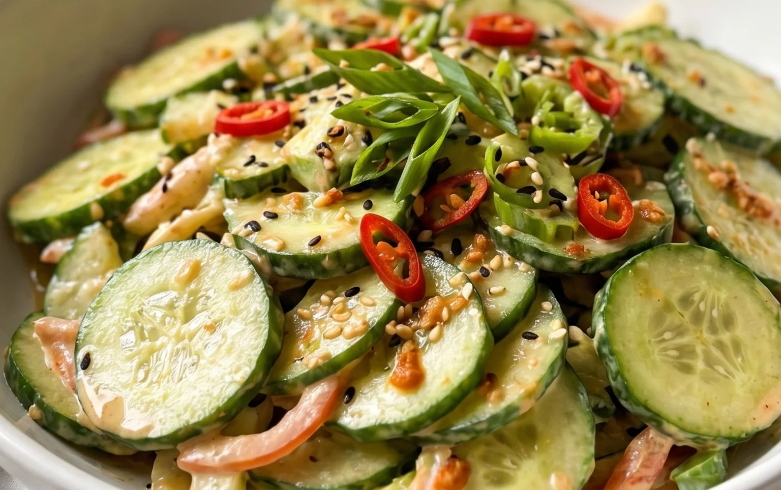 Creamy Asian Cucumber Salad Bowl