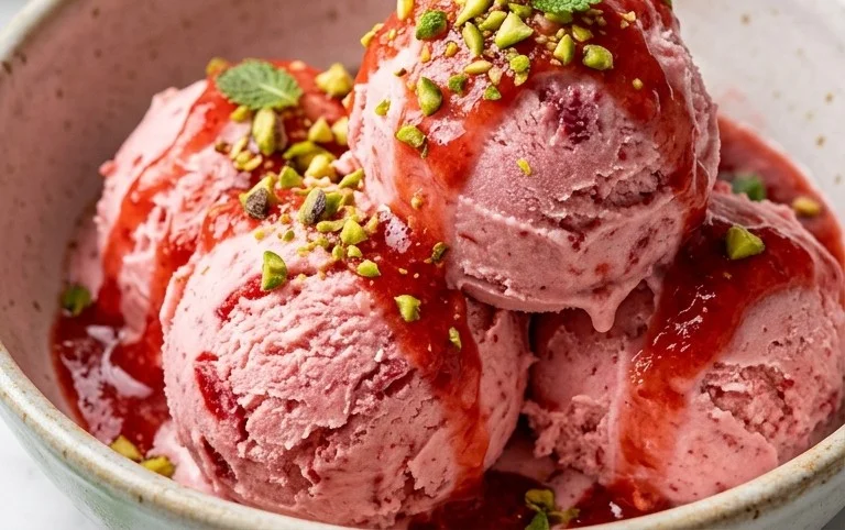 Homemade Strawberry Ice Cream