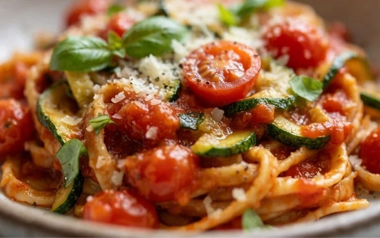 Healthy Tomato Zucchini Pasta