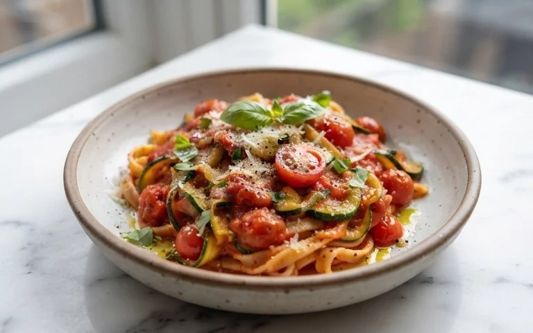 Healthy Tomato Zucchini Pasta
