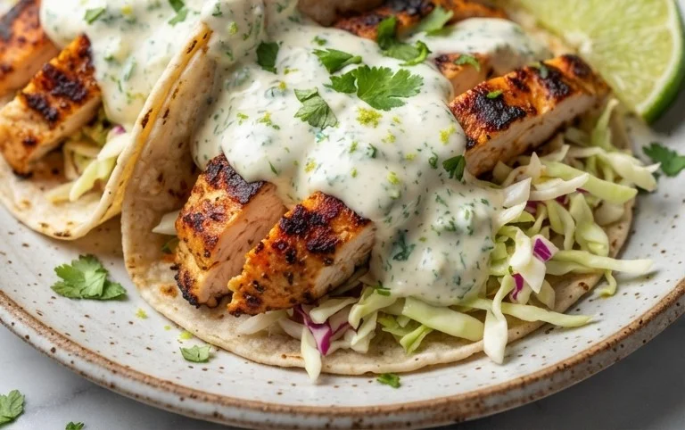 Creamy Garlic Lime Cilantro Sauce