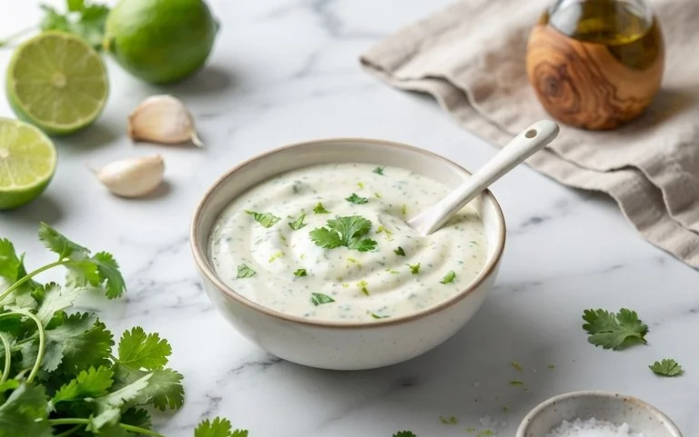 Creamy Garlic Lime Cilantro Sauce