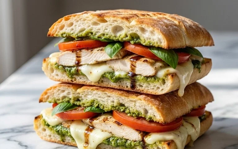 Chicken Pesto Caprese Sandwich
