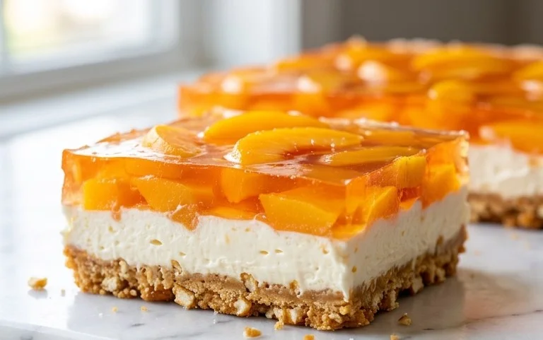 Peach Pretzel Salad Dessert