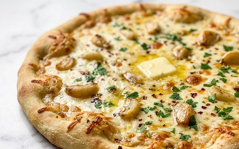 buttery garlic pizza