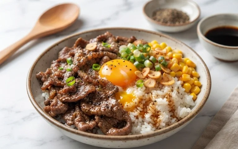Beef Pepper Rice Bowl is a delicious meal option.