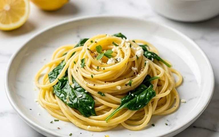 Lemon ricotta pasta & spinach