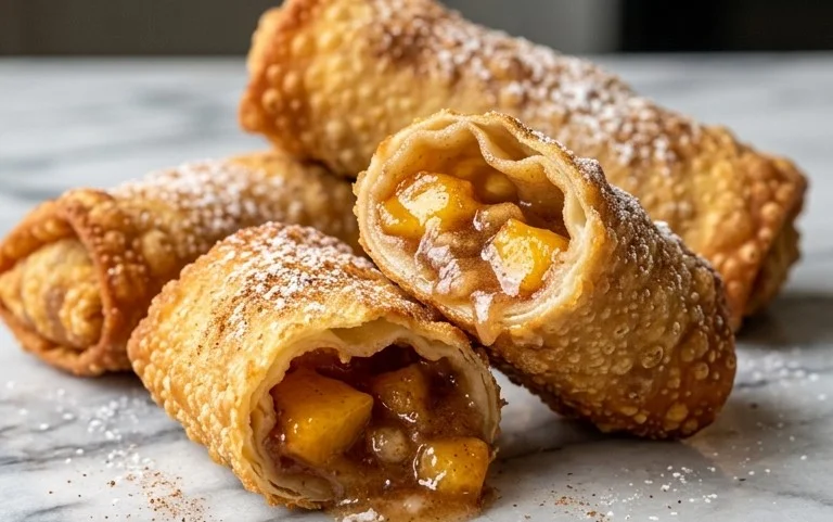 Peach Cobbler Egg Rolls