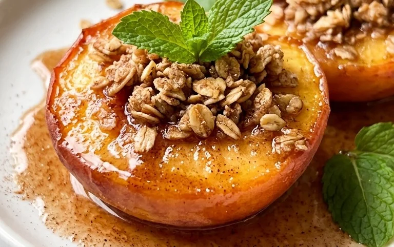 Cinnamon Sugar Baked Peaches