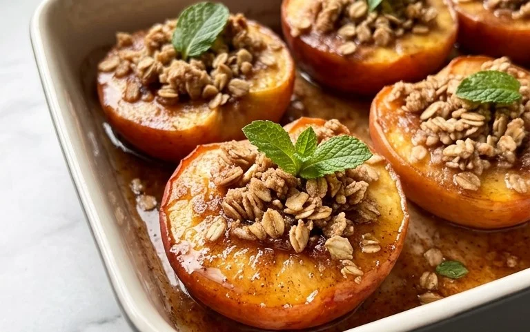 Cinnamon Sugar Baked Peaches