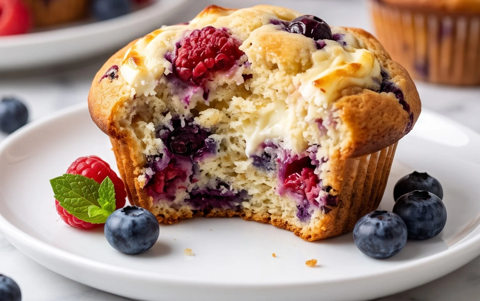 Berry Cream Cheese Muffins