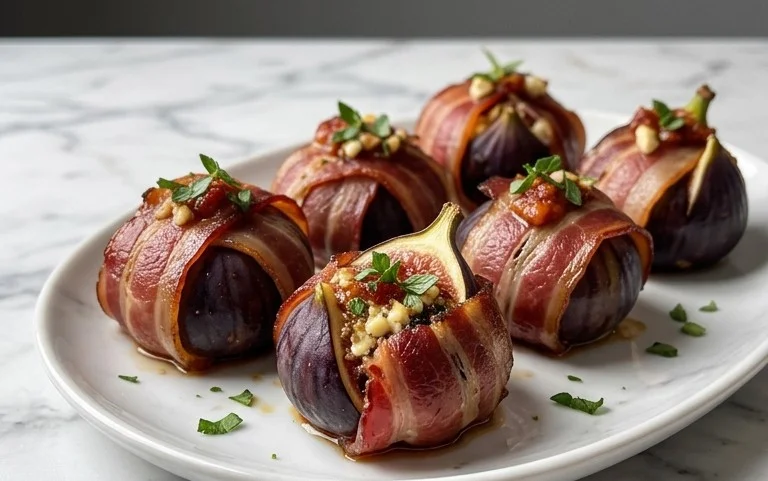 Beef Bacon Wrapped Stuffed Figs