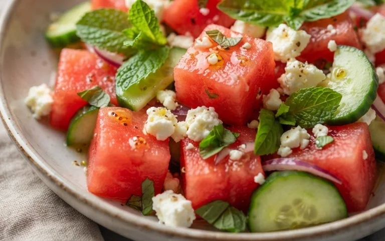 Watermelon Salad with Cucumber and Feta