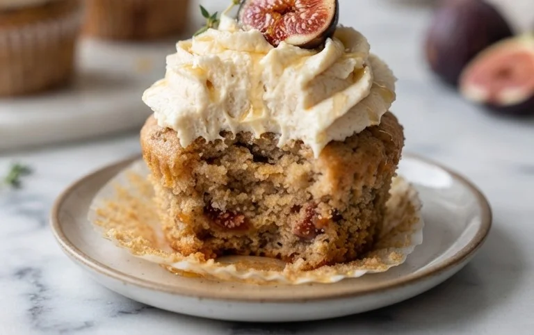 Fig Cupcakes with Honey Cream Cheese Frosting