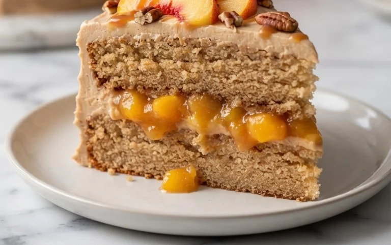 Brown Sugar Layer Cake with Peach Filling
