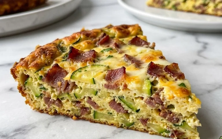 Zucchini and Beef Bacon Slice